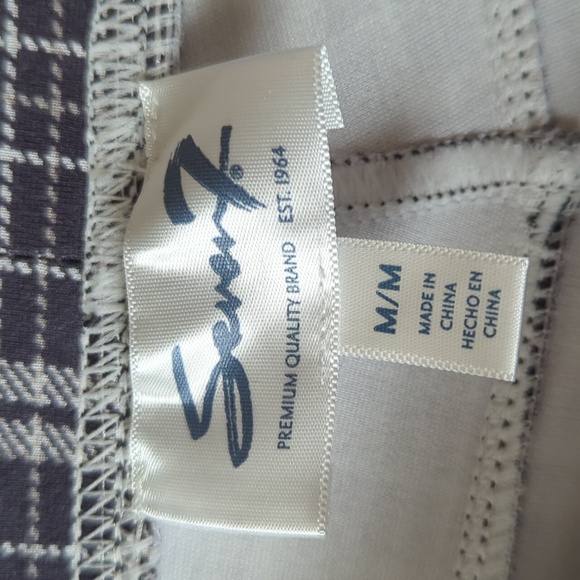 Seven7 Plaid Pull On Legging Pants M Dandy Plaid Gray - Picture 2 of 15